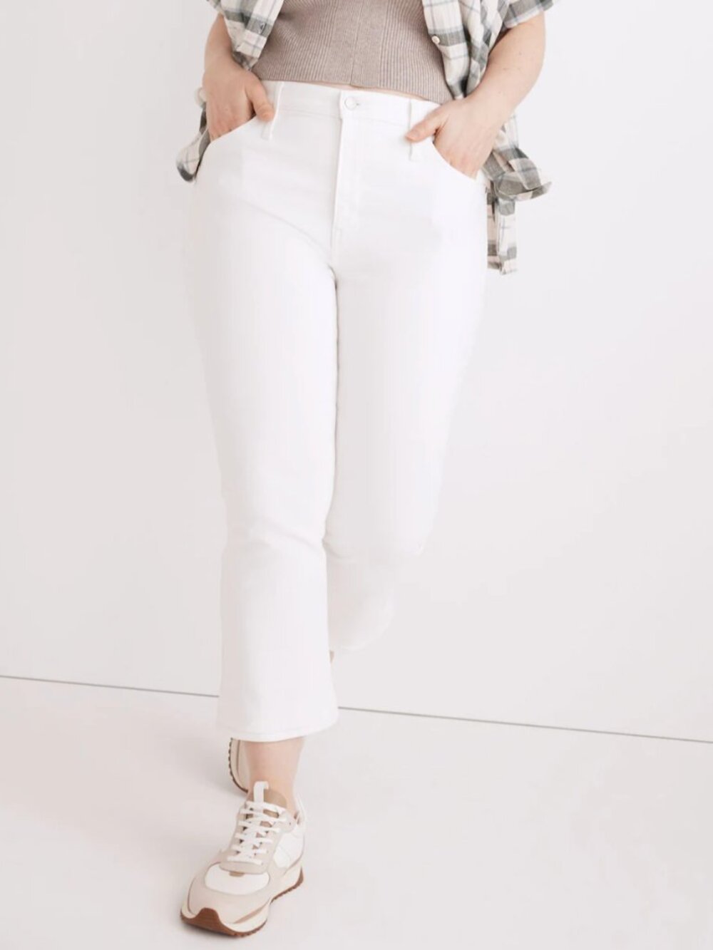 Madewell Cali Demi Boot White Jeans Size 28